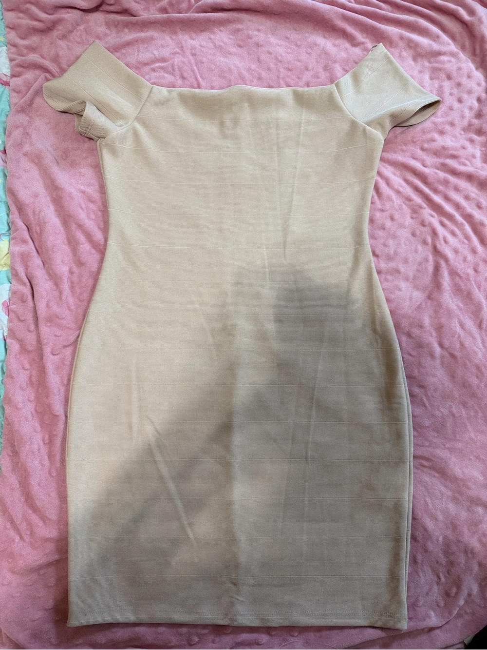 Forever 21 Beige One-Shoulder Bodycon Dress